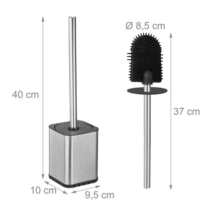 Flat Toilet Brush with Wall-Mount Holder
