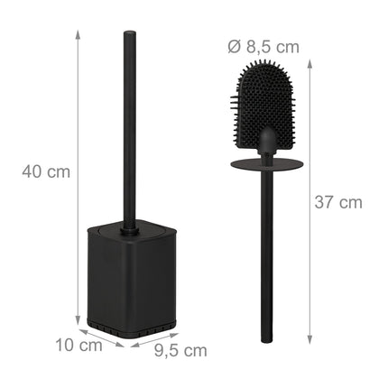 Flat Toilet Brush with Wall-Mounted Holder