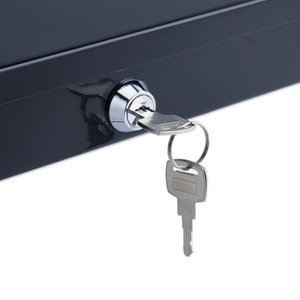 Flat cash box with 2 keys