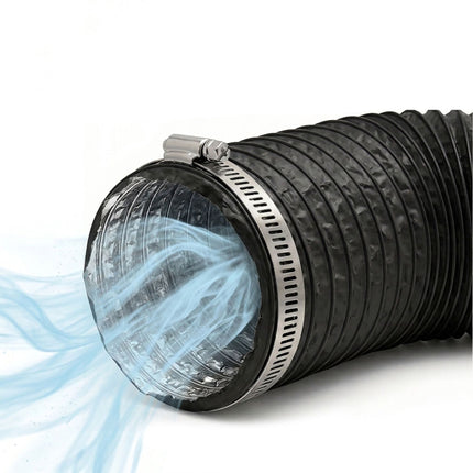 Flexible Black Vent Hose, 5m - 100mm, PVC & Aluminium