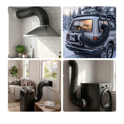 Flexible Black Vent Hose, 5m - 100mm, PVC & Aluminium