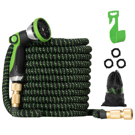 Flexible garden hose 22.5M with 10-function spray nozzle