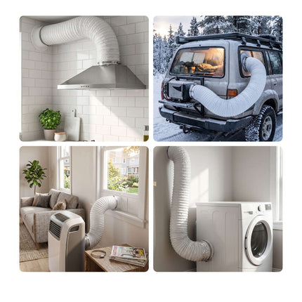 Flexible White Vent Hose, 5m x 100mm, PVC & Aluminium