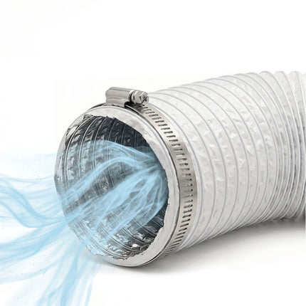 Flexible White Vent Hose, 5m x 100mm, PVC & Aluminium