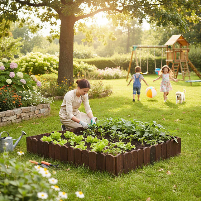 Flexible Wooden Garden Edging – Weather-Resistant, Easy Installation
