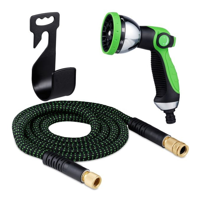 Flexible garden hose with hand shower