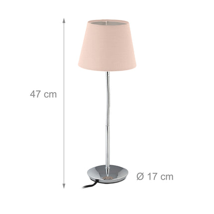 Flexible table lamp with fabric shade