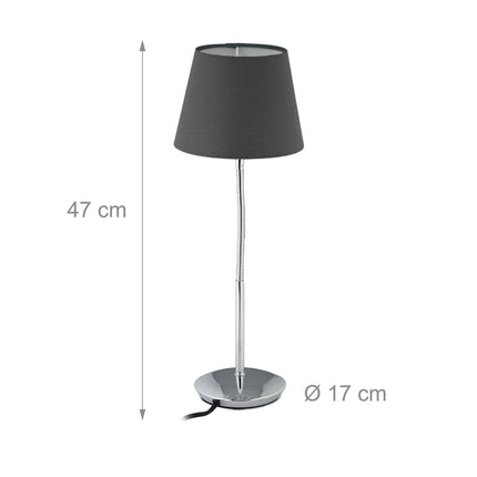 Flexible table lamp with fabric shade