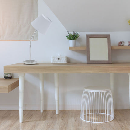 Flexible table lamp with fabric shade