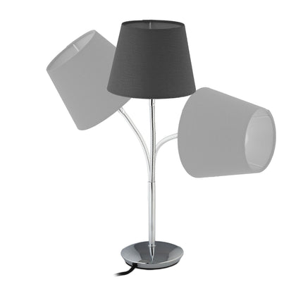 Flexible table lamp with fabric shade