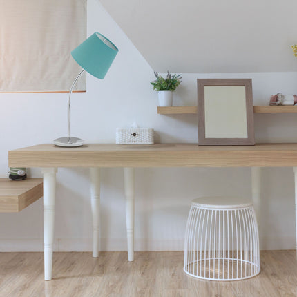Flexible table lamp with fabric shade