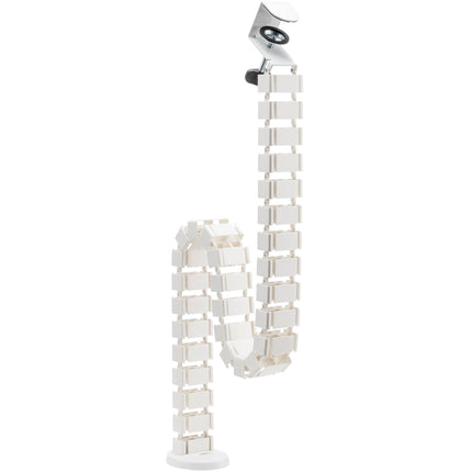 Flexible vertical cable channel for sit/stand desks White