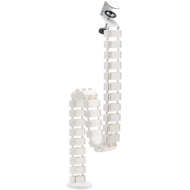 Flexible vertical cable channel for sit/stand desks White
