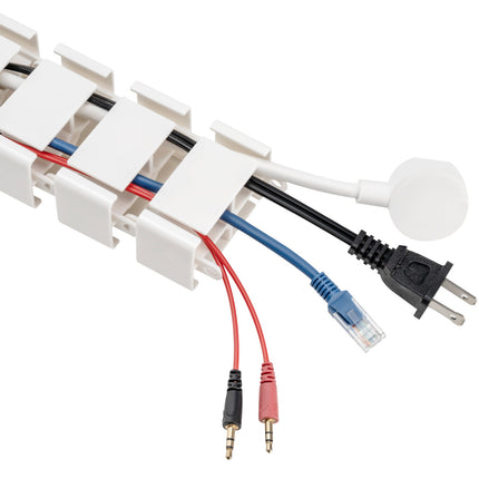 Flexible vertical cable channel for sit/stand desks White