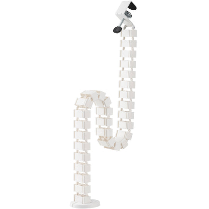 Flexible vertical cable channel for sit/stand desks White