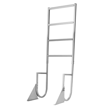 Flip-Up Dock Ladder, 4-Step Aluminum, Non-Slip, 350 lb