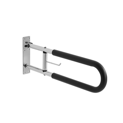 Flip-Up Toilet Grab Bar 30 Inch, 300 lb, Paper Holder