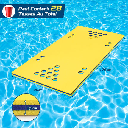 Floating Beer Pong Table, 5.5 ft XPE Pad, Yellow