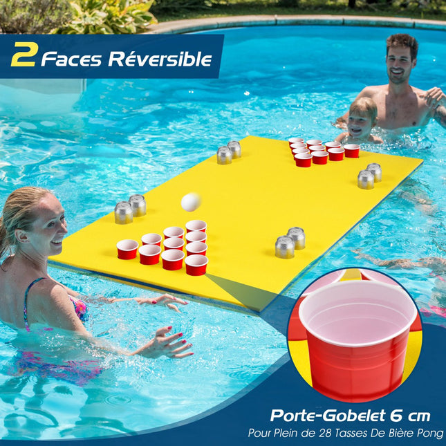 Floating Beer Pong Table, 5.5 ft XPE Pad, Yellow