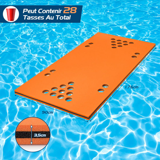 Floating Beer Pong Table Pad, 5.5 ft x 35.5 in, XPE