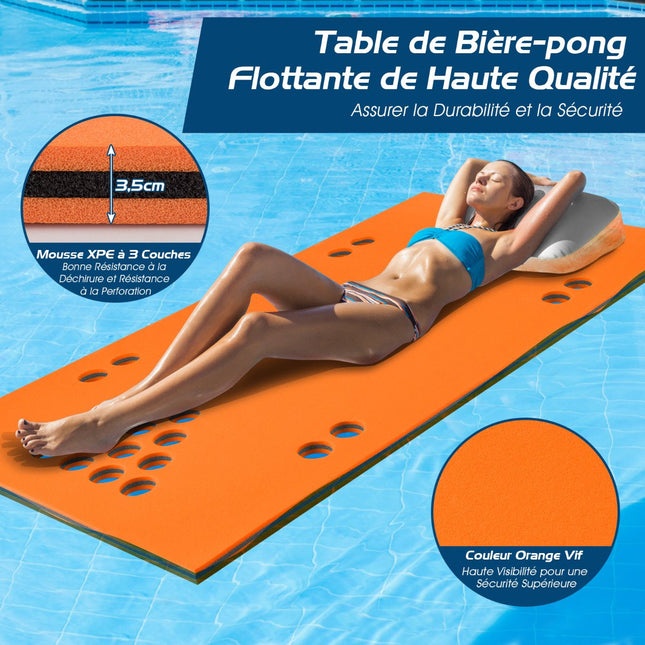 Floating Beer Pong Table Pad, 5.5 ft x 35.5 in, XPE