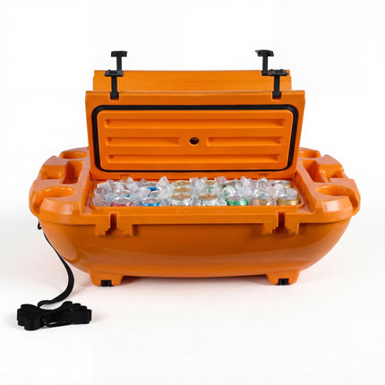 Floating Cooler 40 Qt, Tow Rope, Dry Storage, Orange