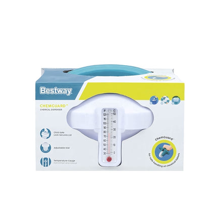 Floating Pool Chlorine Dispenser with Protective Glove, Fits 7.6 cm Tablets