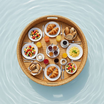 Floating Pool Tray – 80 cm, Weatherproof PE Rattan