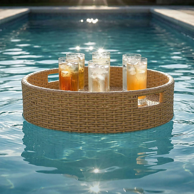 Floating Pool Tray – 80 cm, Weatherproof PE Rattan