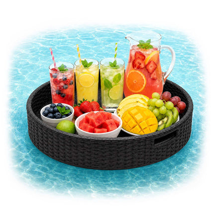Floating Pool Tray – Black, 60 cm, Weatherproof Rattan