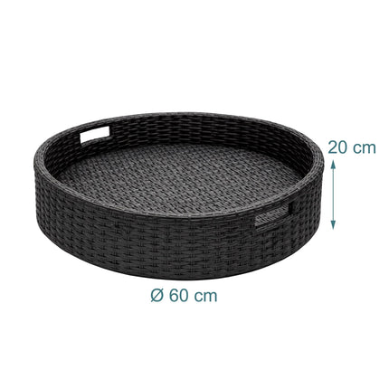 Floating Pool Tray – Black, 60 cm, Weatherproof Rattan