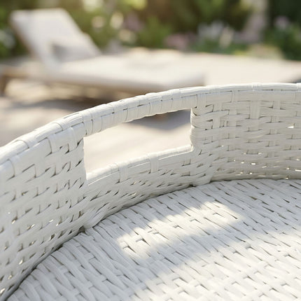 Floating Pool Tray, White, 80 cm, PE Rattan