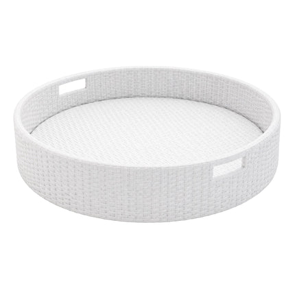 Floating Pool Tray, White, 80 cm, PE Rattan