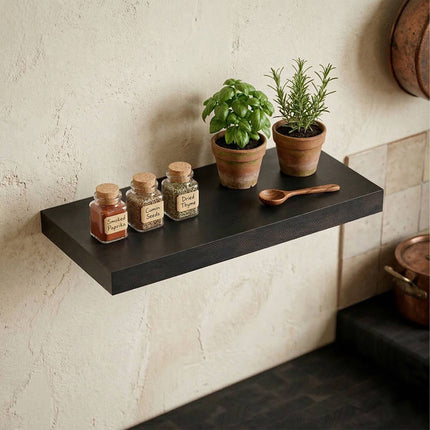 Floating Wall Shelf With Metal Bracket, Wall-Mounted