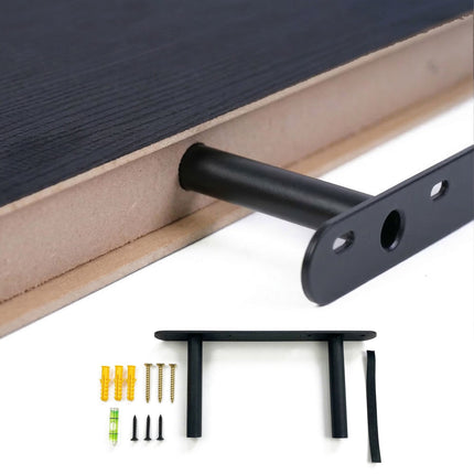 Floating Wall Shelf With Metal Bracket, Wall-Mounted