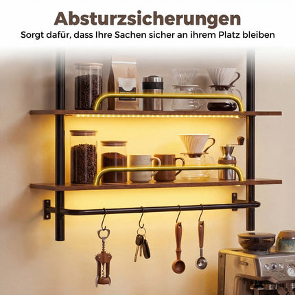Floating Wall Shelf with RGB LED, 3-Tier, 80.5 x 24 x 97 cm