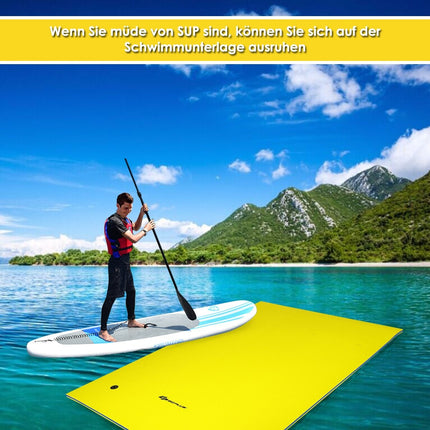 Floating Water Mat – 270x180x3.5cm, Yellow/Blue