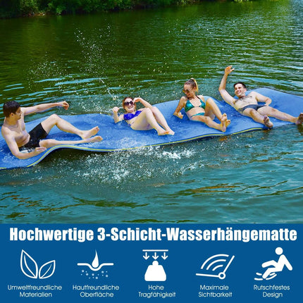 Floating Water Mat Tear-Resistant XPE Foam Mat for Pool 355 x 183 x 3.5cm Blue