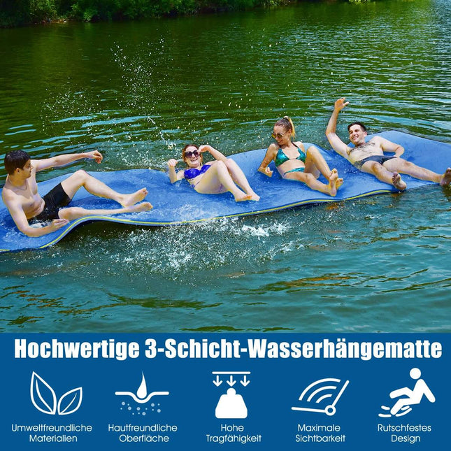Floating Water Mat Tear-Resistant XPE Foam Mat for Pool 355 x 183 x 3.5cm Blue