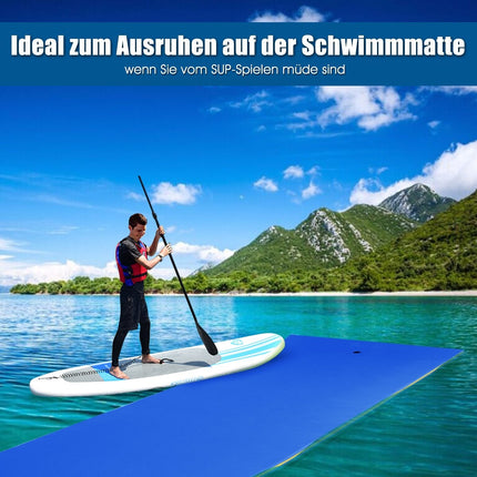 Floating Water Mat Tear-Resistant XPE Foam Mat for Pool 355 x 183 x 3.5cm Blue