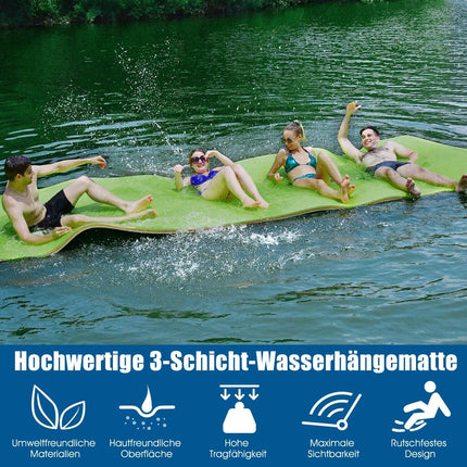 Floating Water Mat XPE Foam Mat for Water Fun 355 x 183 x 3.5cm Green