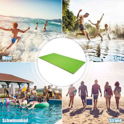 Floating Water Mat XPE Foam Mat for Water Fun 355 x 183 x 3.5cm Green