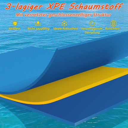Floating Water Mattress, 220x90 cm, Durable XPE Foam