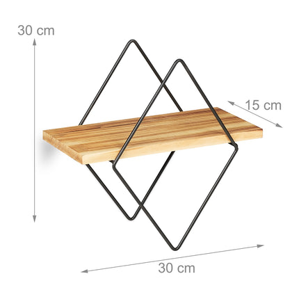 Floating diamond shaped shelf