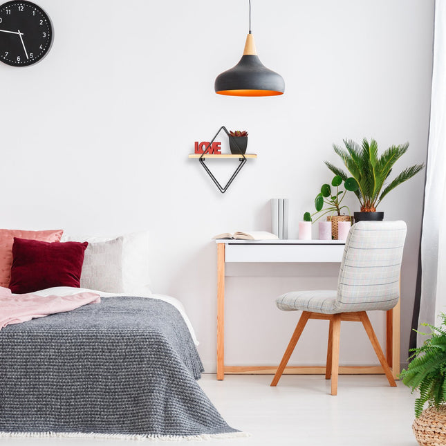 Floating diamond shaped shelf
