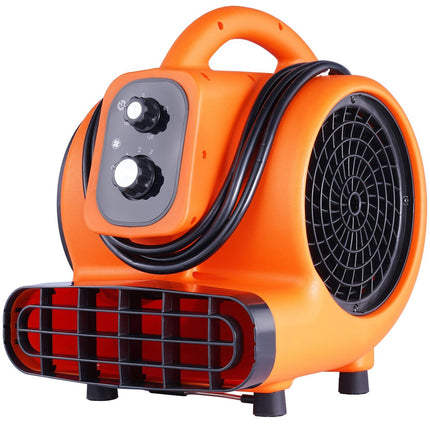 Floor Blower Air Mover 1000 CFM, 3-Speed Timer, 4-Angle Positions