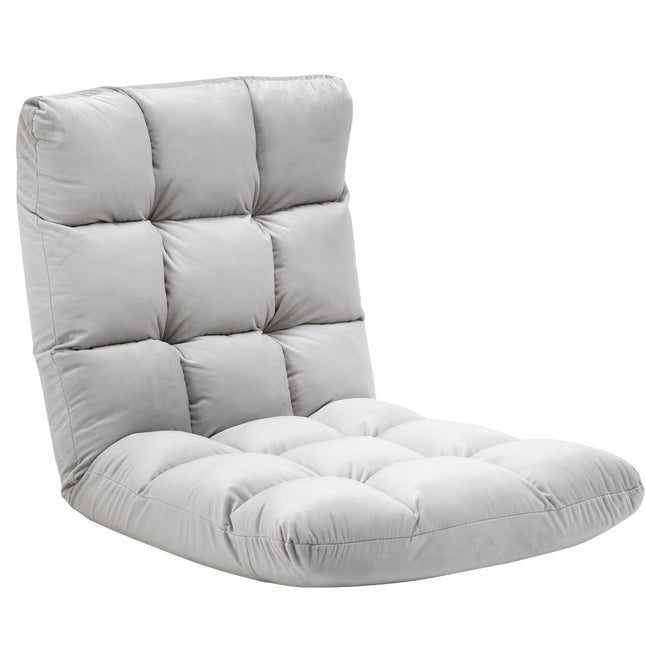 Adjustable 3-in-1 Floor Chair, 13-position Sun Lounger - Grey