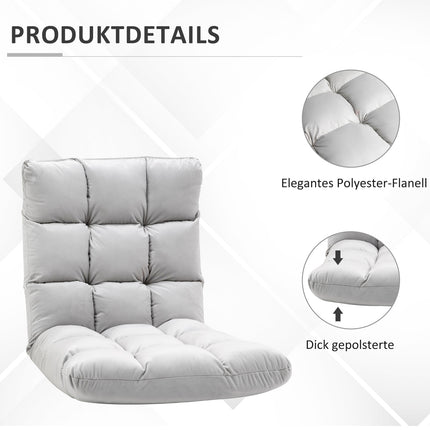 Adjustable 3-in-1 Floor Chair, 13-position Sun Lounger - Grey