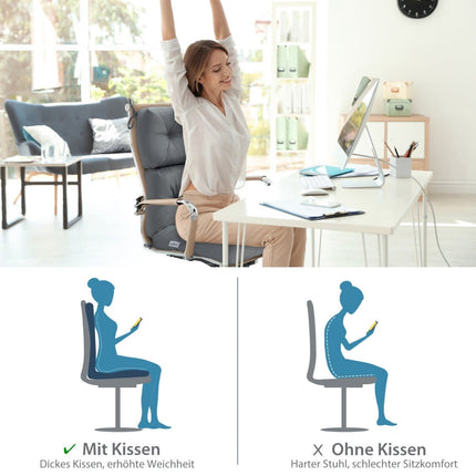 Floor Chair Cushion Set, 4 Pack, Adjustable Backrest, Gray