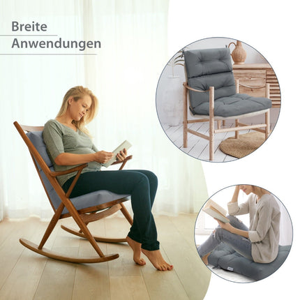 Floor Chair Cushion Set, 4 Pack, Adjustable Backrest, Gray